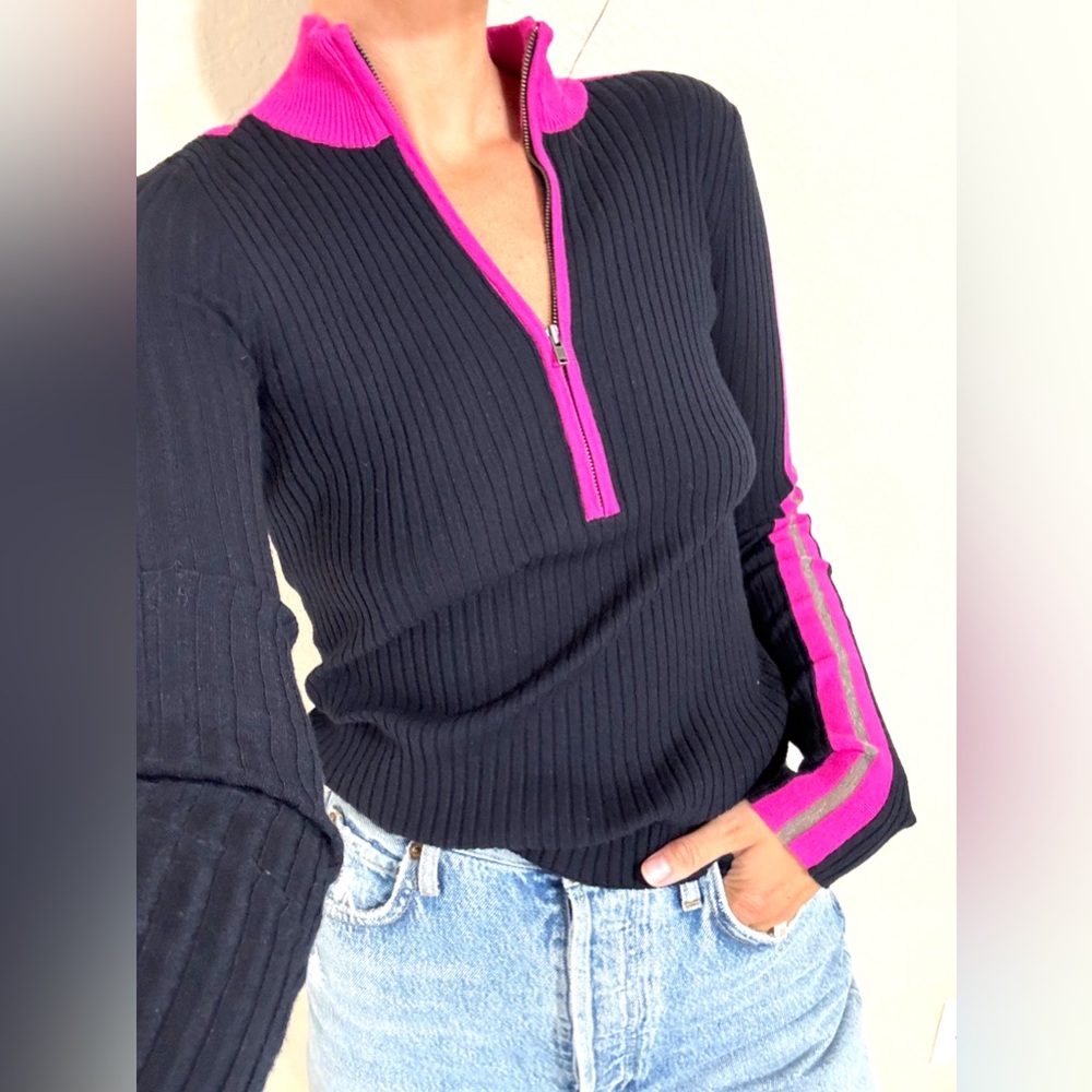 Bailey 44 Ribbed Quarter Zip Ribbed Sweater - Picture 5 of 11